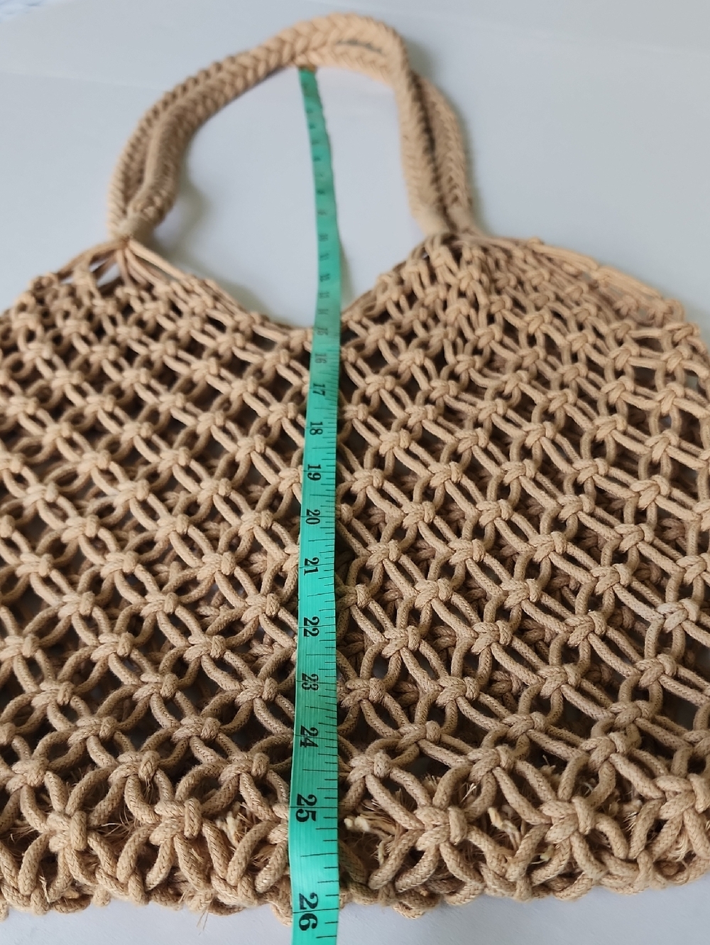 Handwoven Beige Macramé Tote Bag - Women Bags - Picture 6 of 7